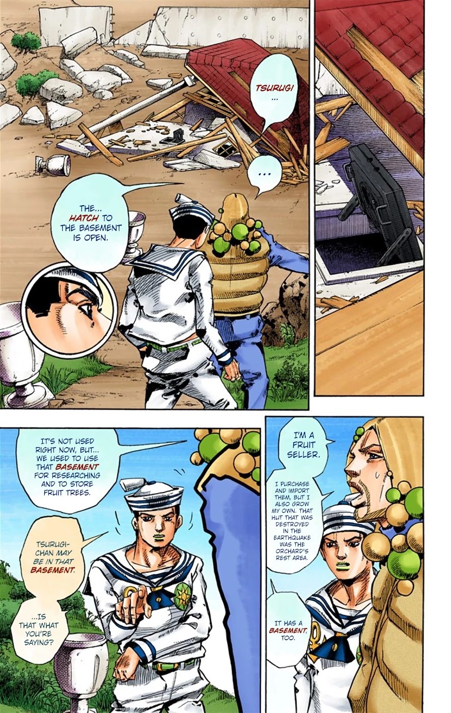 JoJo's Bizarre Adventure Part 8 - JoJolion (Official Colored) Chapter 27 page 34 - Chapter 27: Norisuke Higashikata, Tsurugi Higashikata, and Yotsuyu Yayagiyama Part 1