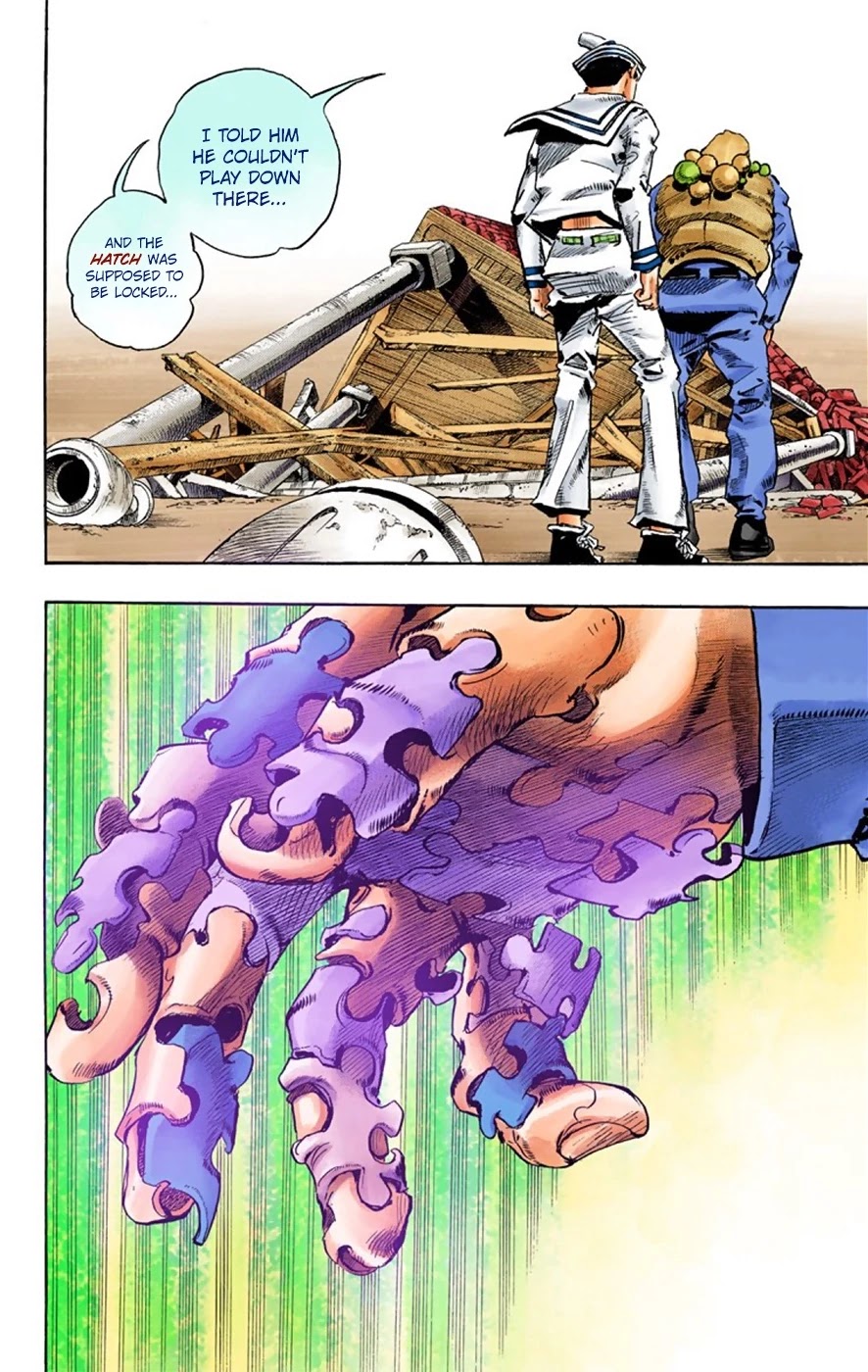 JoJo's Bizarre Adventure Part 8 - JoJolion (Official Colored) Chapter 27 page 35 - Chapter 27: Norisuke Higashikata, Tsurugi Higashikata, and Yotsuyu Yayagiyama Part 1