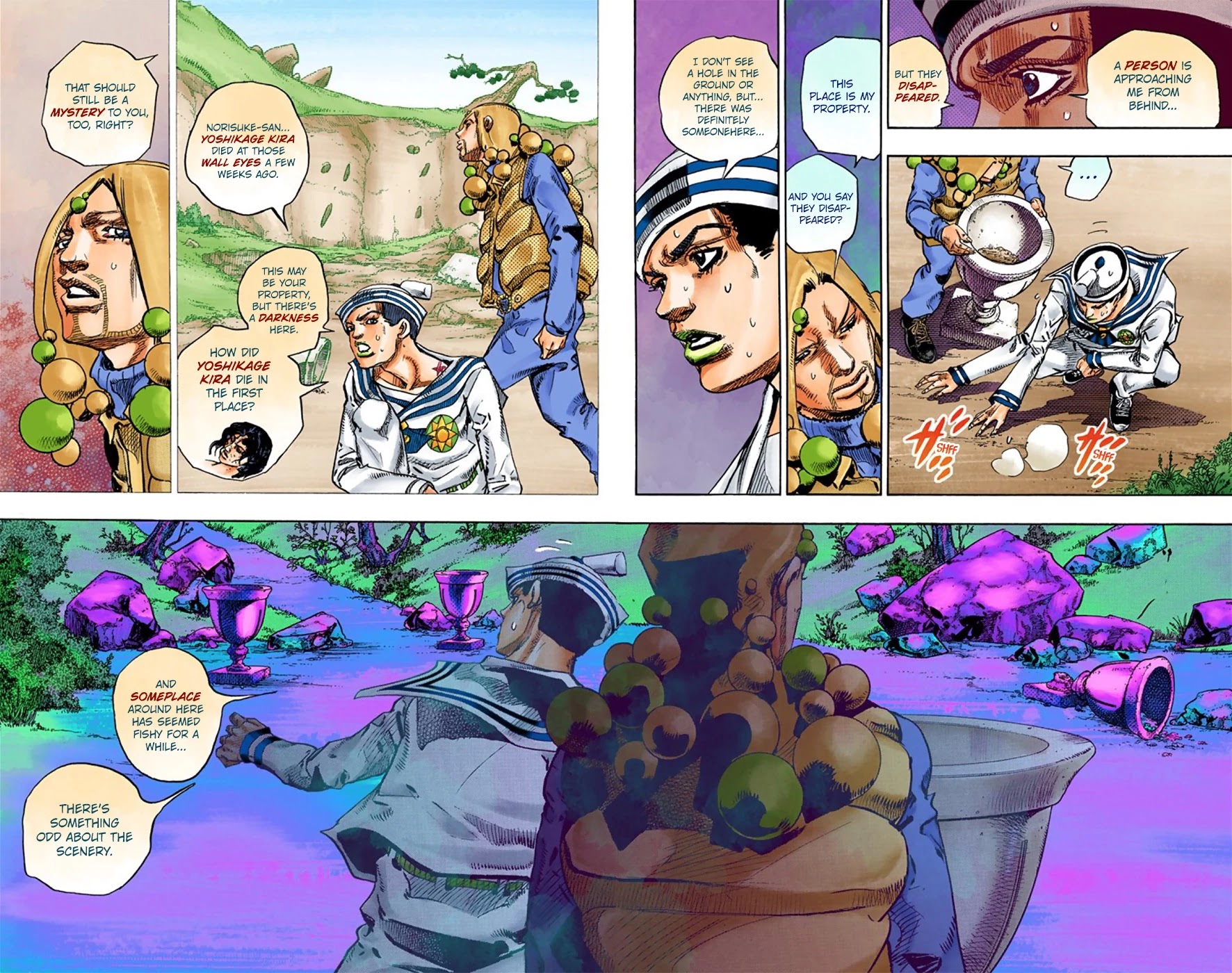 JoJo's Bizarre Adventure Part 8 - JoJolion (Official Colored) Chapter 27 page 41 - Chapter 27: Norisuke Higashikata, Tsurugi Higashikata, and Yotsuyu Yayagiyama Part 1