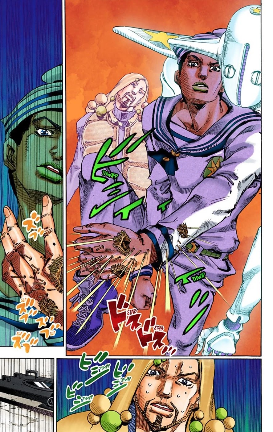 JoJo's Bizarre Adventure Part 8 - JoJolion (Official Colored) Chapter 28 page 34 - Chapter 28: Norisuke Higashikata, Tsurugi Higashikata, and Yotsuyu Yayagiyama Part 2