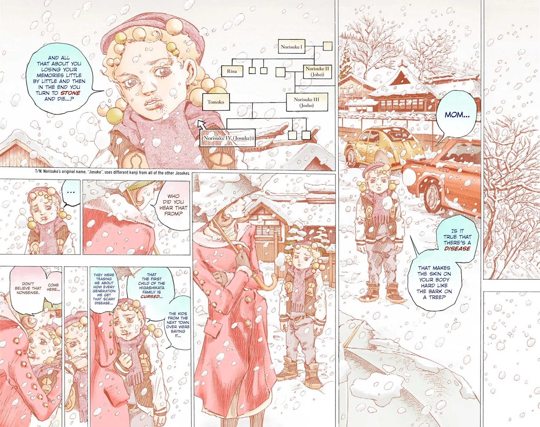 JoJo's Bizarre Adventure Part 8 - JoJolion (Official Colored) Chapter 29 page 3 - Chapter 29: Norisuke Higashikata, Tsurugi Higashikata, and Yotsuyu Yayagiyama Part 3