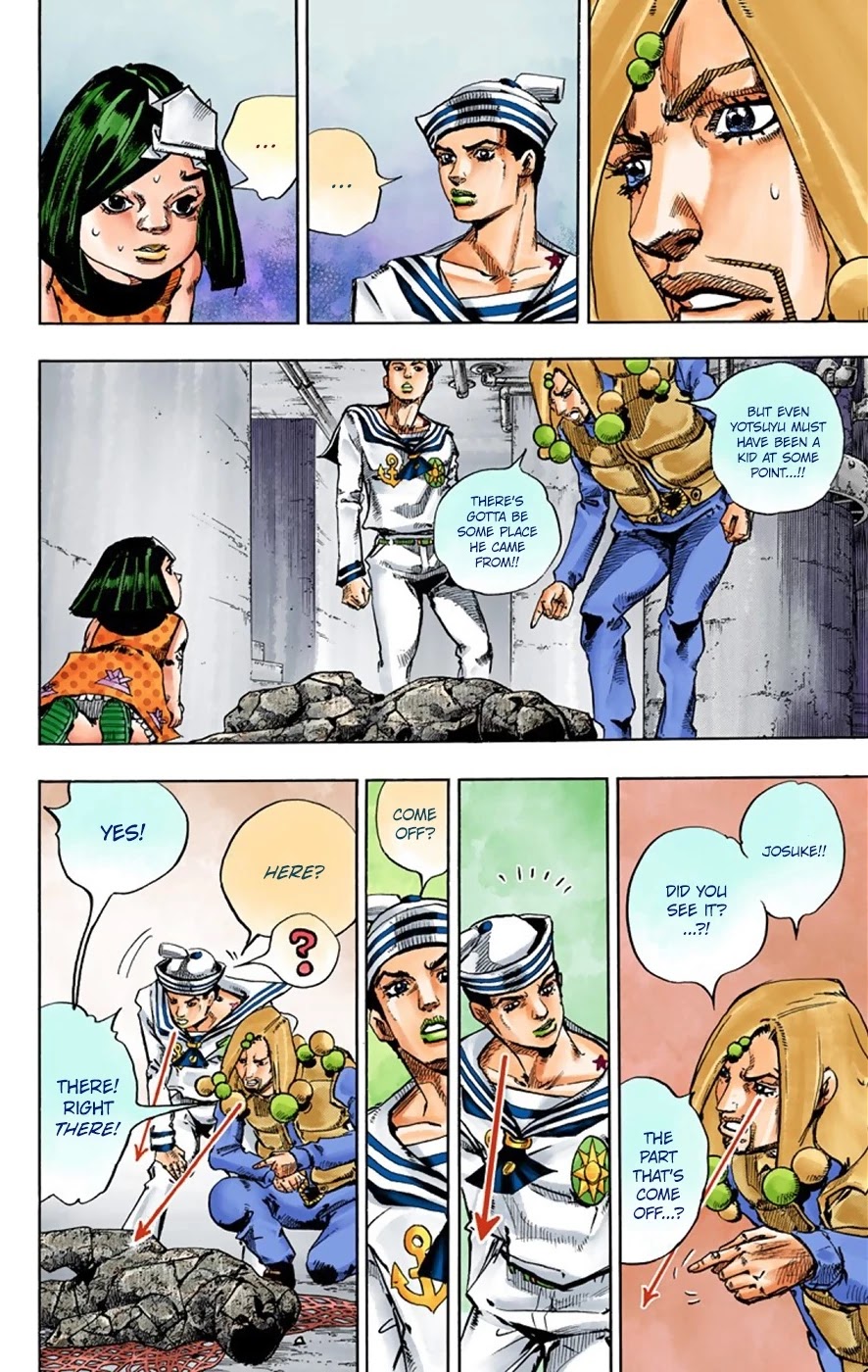JoJo's Bizarre Adventure Part 8 - JoJolion (Official Colored) Chapter 32 page 34 - Chapter 32: "I am a Rock" Part 2