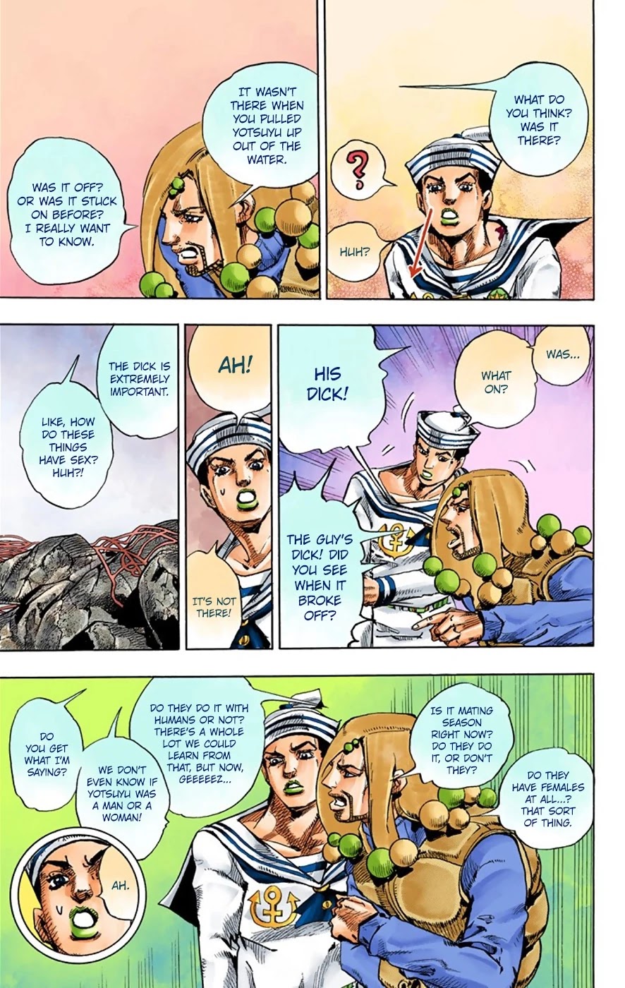JoJo's Bizarre Adventure Part 8 - JoJolion (Official Colored) Chapter 32 page 35 - Chapter 32: "I am a Rock" Part 2
