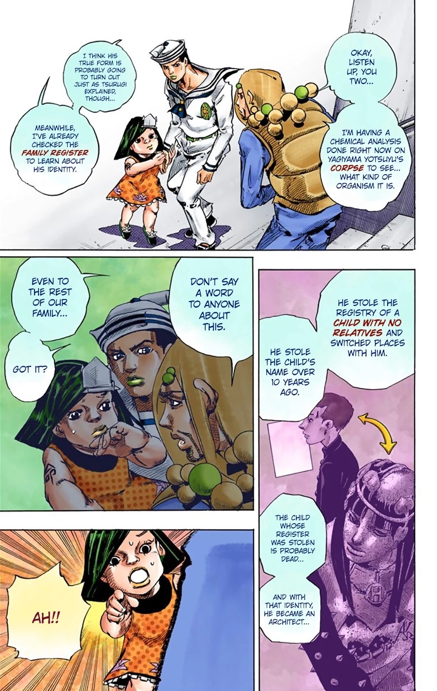 JoJo's Bizarre Adventure Part 8 - JoJolion (Official Colored) Chapter 33 page 14 - Chapter 33: Josuke! Go to the Higashikata Fruit Parlor!