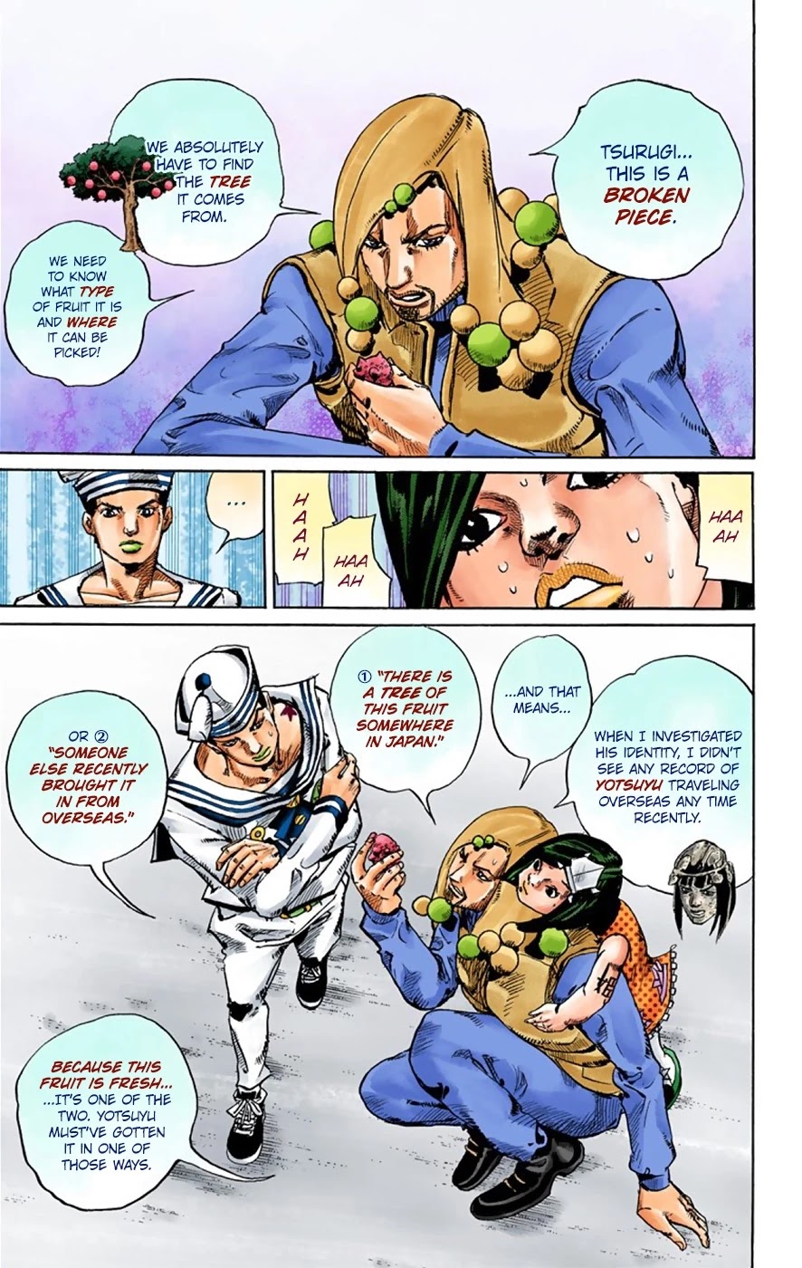 JoJo's Bizarre Adventure Part 8 - JoJolion (Official Colored) Chapter 33 page 22 - Chapter 33: Josuke! Go to the Higashikata Fruit Parlor!
