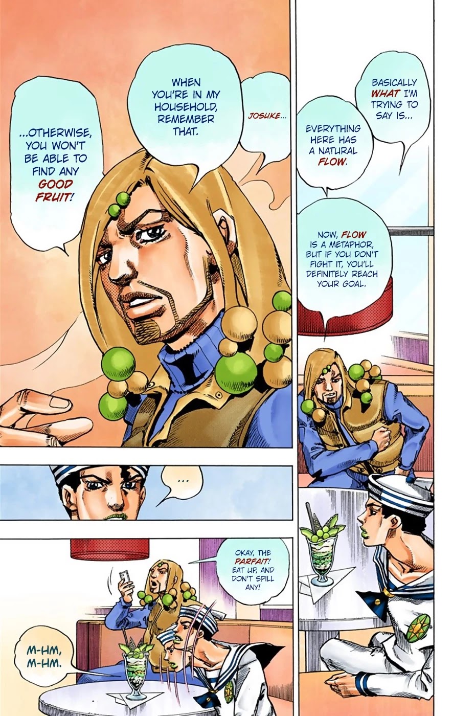 JoJo's Bizarre Adventure Part 8 - JoJolion (Official Colored) Chapter 33 page 34 - Chapter 33: Josuke! Go to the Higashikata Fruit Parlor!