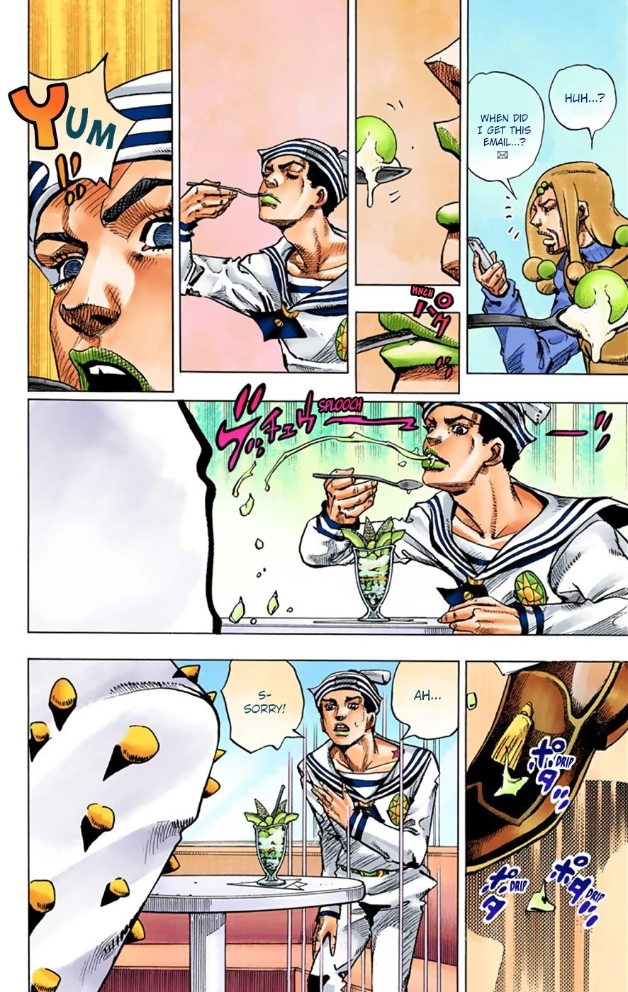 JoJo's Bizarre Adventure Part 8 - JoJolion (Official Colored) Chapter 33 page 35 - Chapter 33: Josuke! Go to the Higashikata Fruit Parlor!