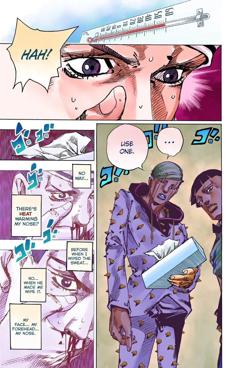JoJo's Bizarre Adventure Part 8 - JoJolion (Official Colored) Chapter 38 page 17 - Chapter 38: Jobin Higashikata is a Stand User