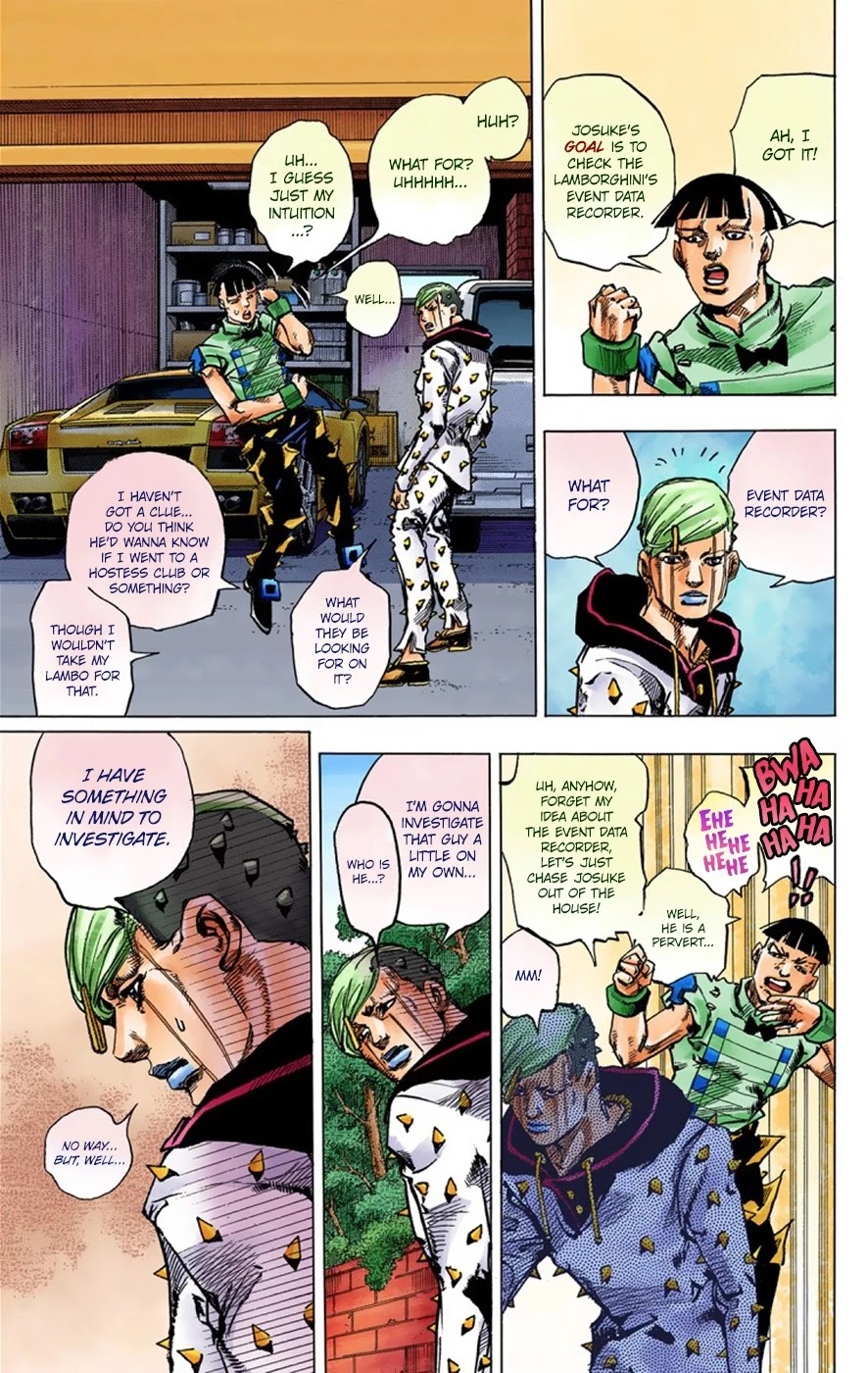 JoJo's Bizarre Adventure Part 8 - JoJolion (Official Colored) Chapter 38 page 34 - Chapter 38: Jobin Higashikata is a Stand User