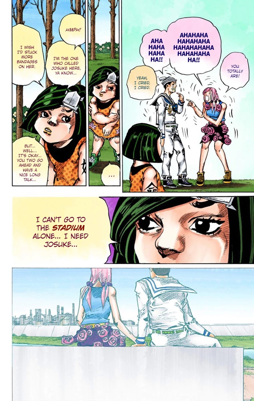 JoJo's Bizarre Adventure Part 8 - JoJolion (Official Colored) Chapter 43 page 22 - Chapter 43: Love Love Deluxe Part 1
