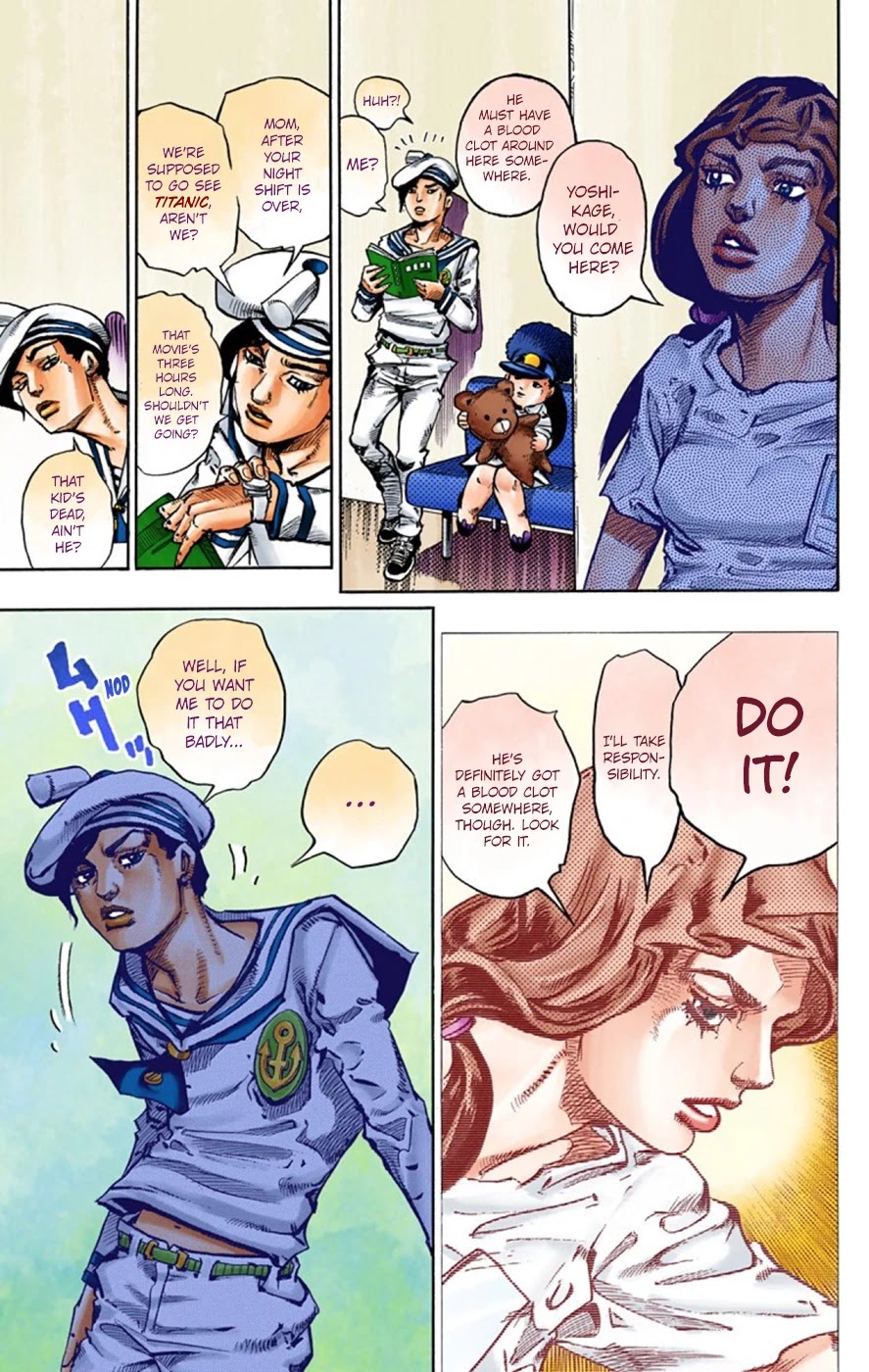 JoJo's Bizarre Adventure Part 8 - JoJolion (Official Colored) Chapter 50 page 11 - Chapter 50: Vitamin C and Killer Queen Part 1