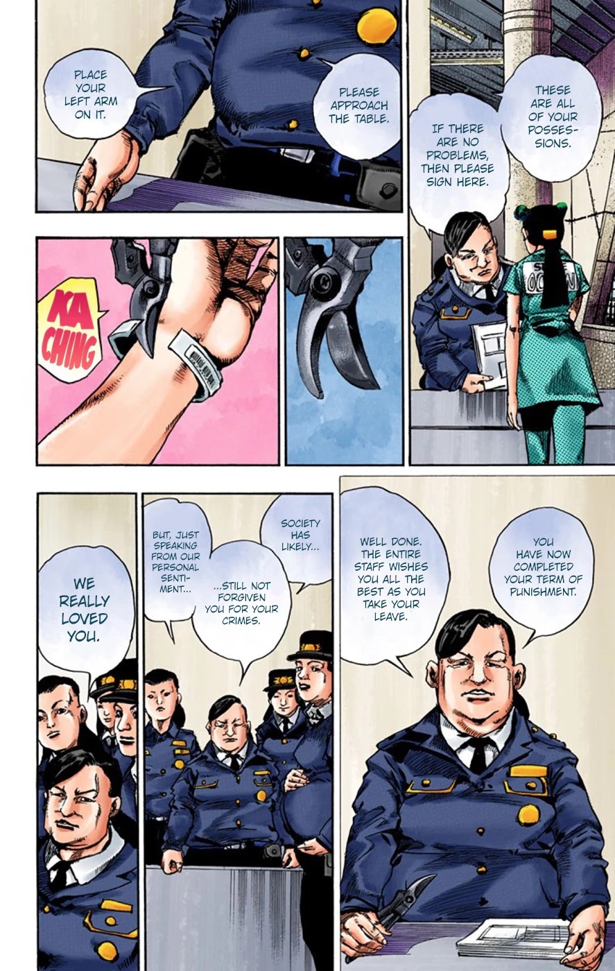 JoJo's Bizarre Adventure Part 8 - JoJolion (Official Colored) Chapter 55 page 33 - Chapter 55: Walking Heart, Breaking Heart