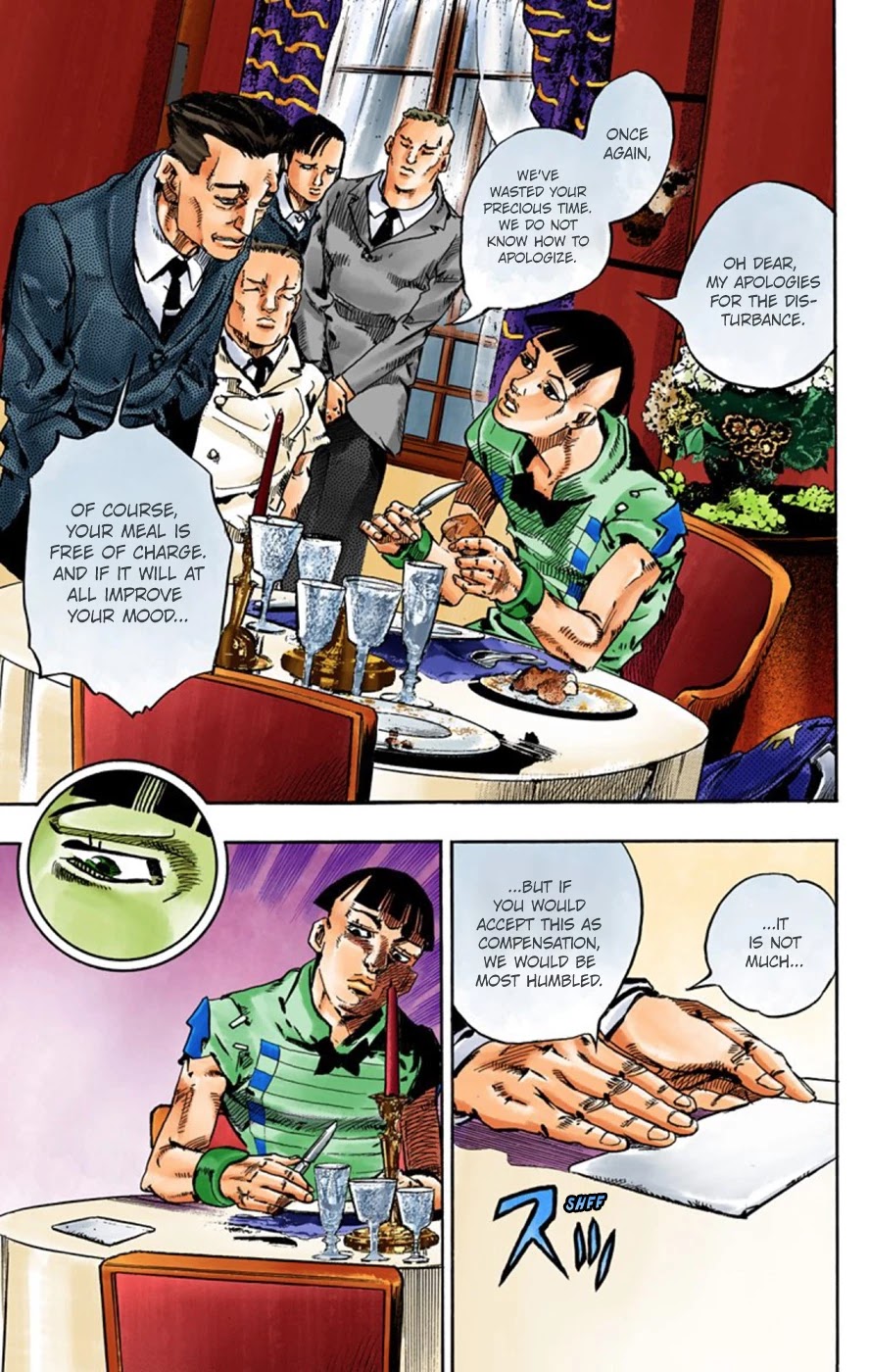 JoJo's Bizarre Adventure Part 8 - JoJolion (Official Colored) Chapter 56 page 23 - Chapter 56: Milagro Man Part 1
