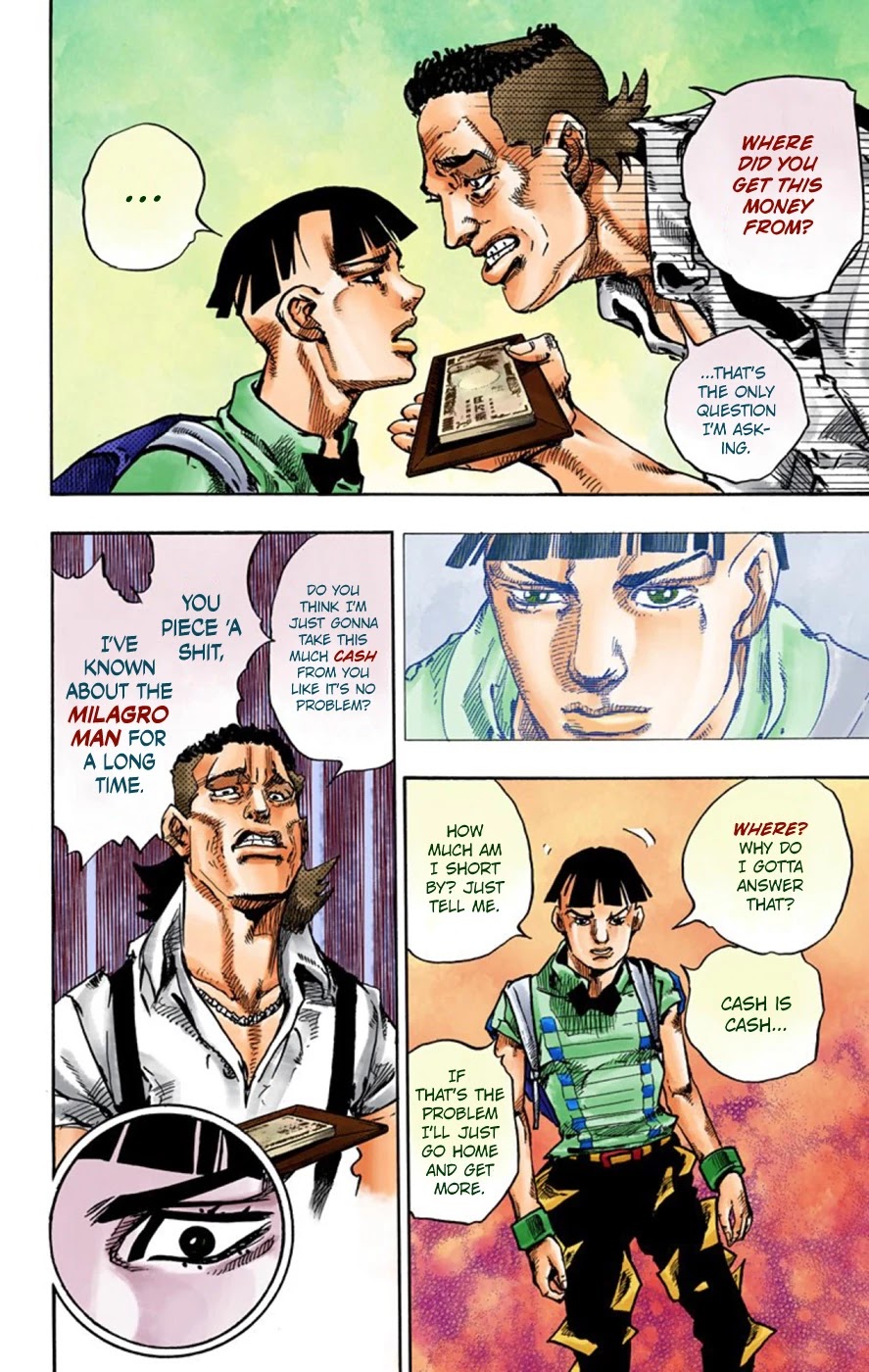 JoJo's Bizarre Adventure Part 8 - JoJolion (Official Colored) Chapter 56 page 30 - Chapter 56: Milagro Man Part 1