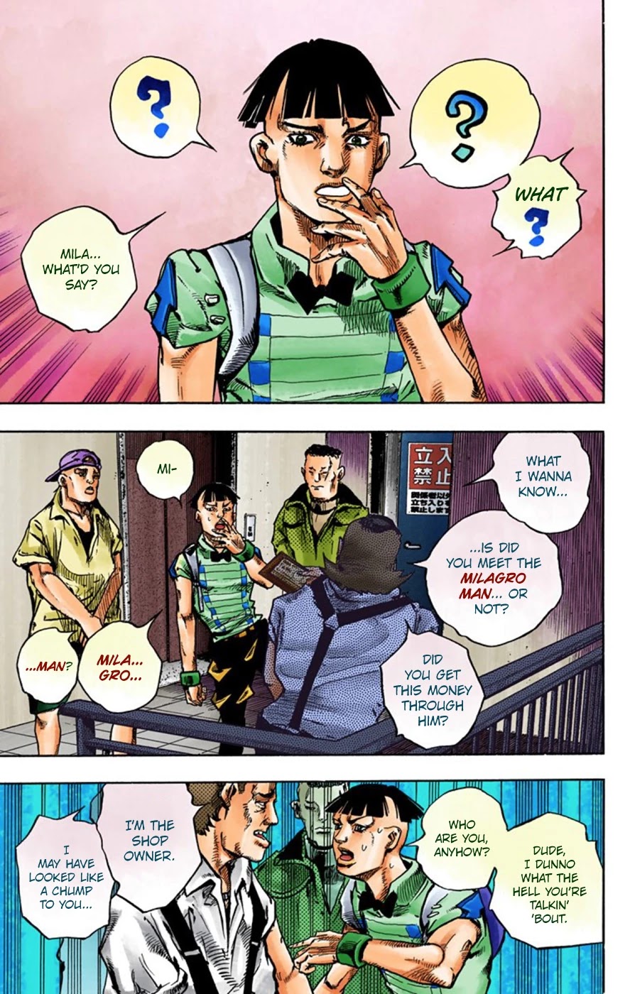 JoJo's Bizarre Adventure Part 8 - JoJolion (Official Colored) Chapter 56 page 31 - Chapter 56: Milagro Man Part 1