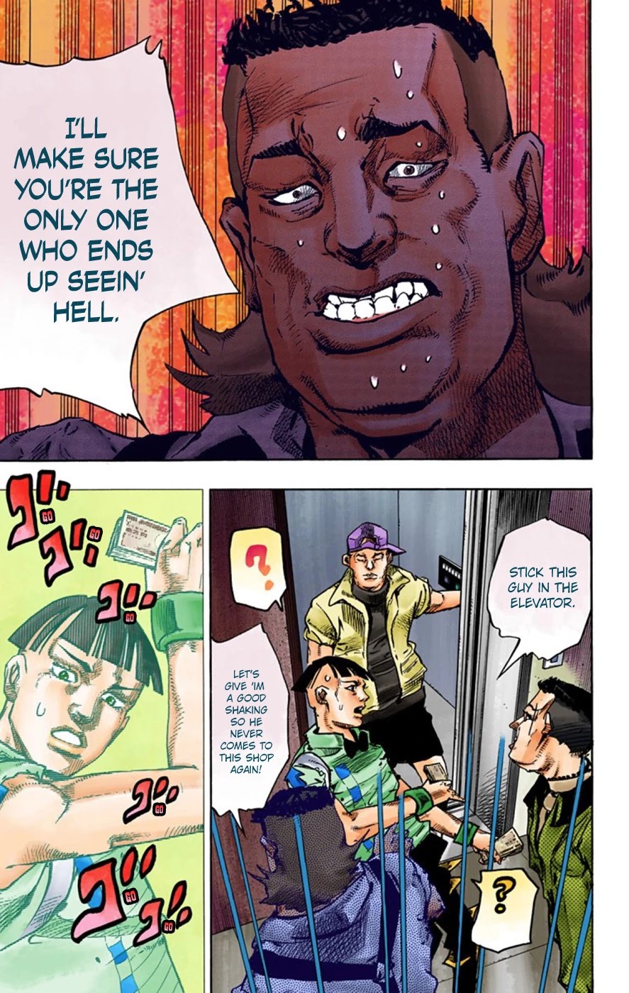 JoJo's Bizarre Adventure Part 8 - JoJolion (Official Colored) Chapter 56 page 33 - Chapter 56: Milagro Man Part 1