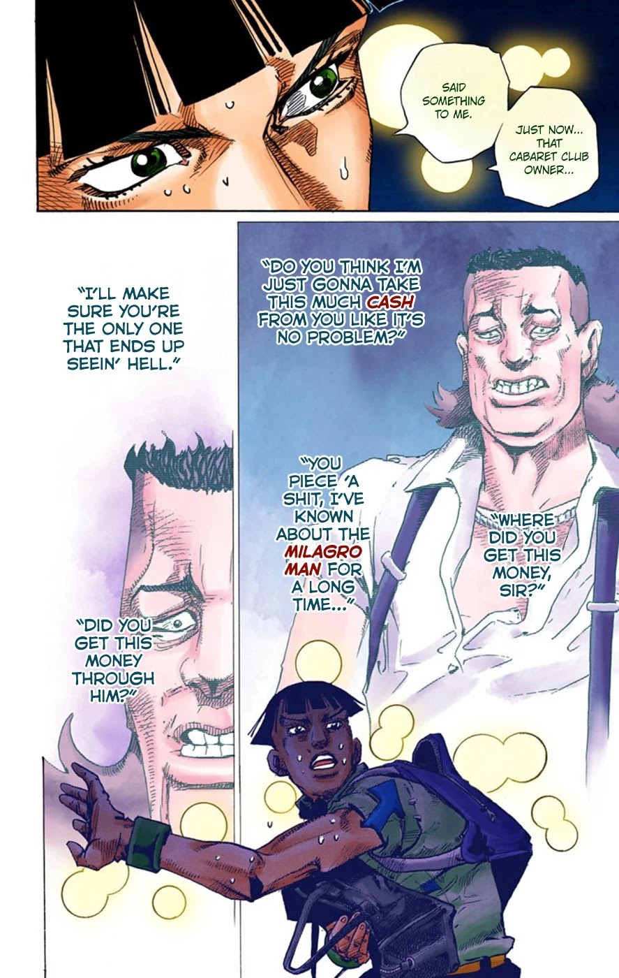 JoJo's Bizarre Adventure Part 8 - JoJolion (Official Colored) Chapter 56 page 44 - Chapter 56: Milagro Man Part 1