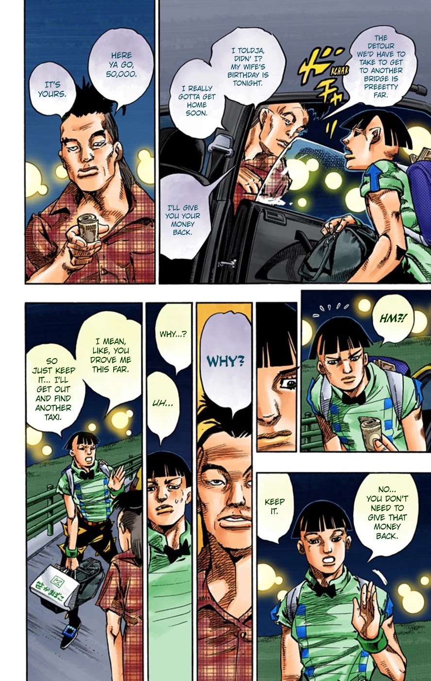JoJo's Bizarre Adventure Part 8 - JoJolion (Official Colored) Chapter 57 page 21 - Chapter 57: Milagro Man Part 2
