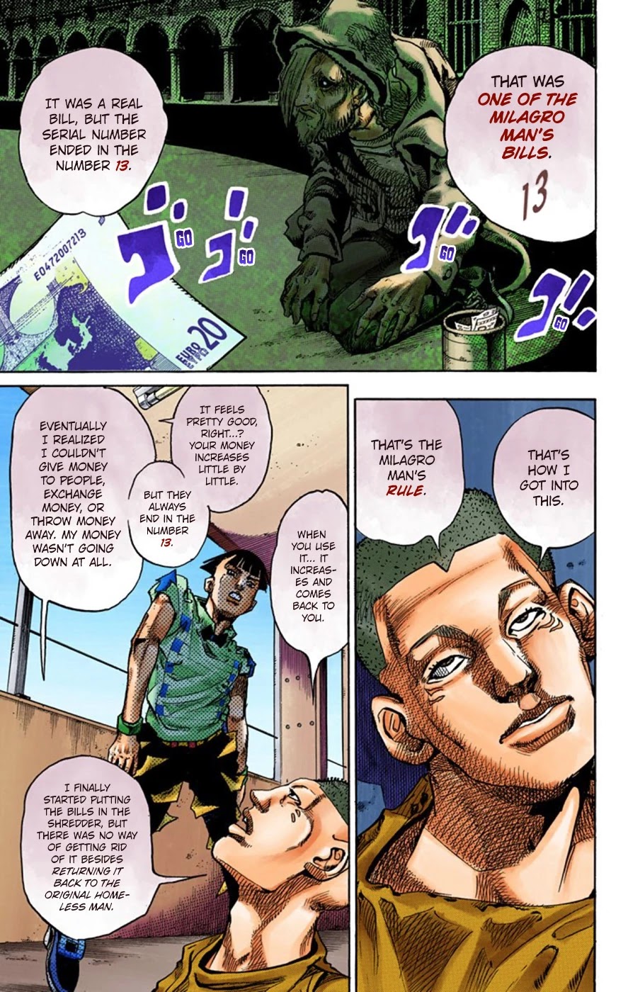 JoJo's Bizarre Adventure Part 8 - JoJolion (Official Colored) Chapter 57 page 34 - Chapter 57: Milagro Man Part 2