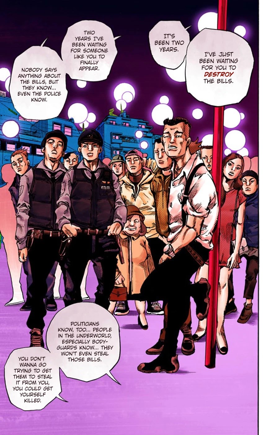 JoJo's Bizarre Adventure Part 8 - JoJolion (Official Colored) Chapter 57 page 36 - Chapter 57: Milagro Man Part 2
