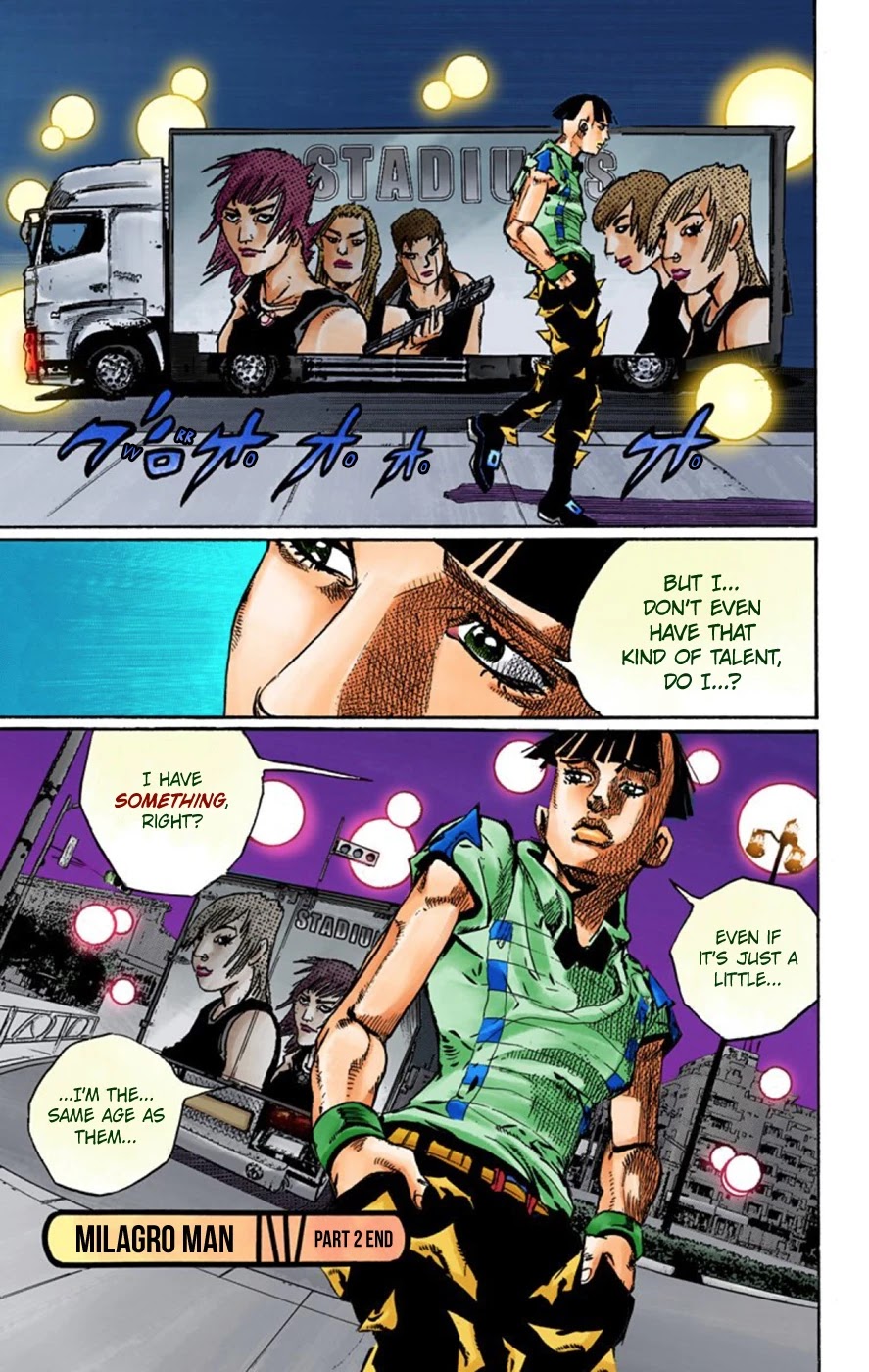 JoJo's Bizarre Adventure Part 8 - JoJolion (Official Colored) Chapter 57 page 46 - Chapter 57: Milagro Man Part 2
