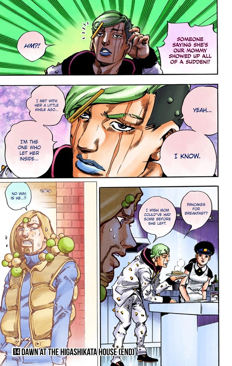 JoJo's Bizarre Adventure Part 8 - JoJolion (Official Colored) Chapter 58 page 40 - Chapter 58: Dawn at the Higashikata House