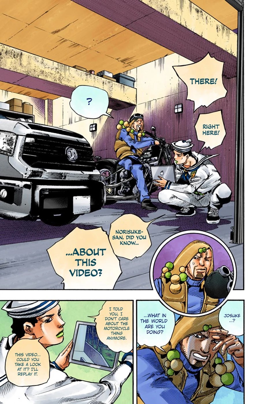 JoJo's Bizarre Adventure Part 8 - JoJolion (Official Colored) Chapter 59 page 11 - Chapter 59: Dolomité's Blue Lagoon Part 1