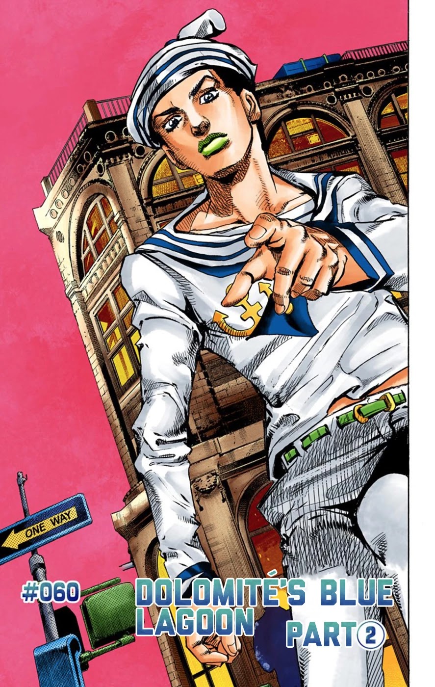 JoJo's Bizarre Adventure Part 8 - JoJolion (Official Colored) Chapter 60 page 1 - Chapter 60: Dolomité's Blue Lagoon Part 2