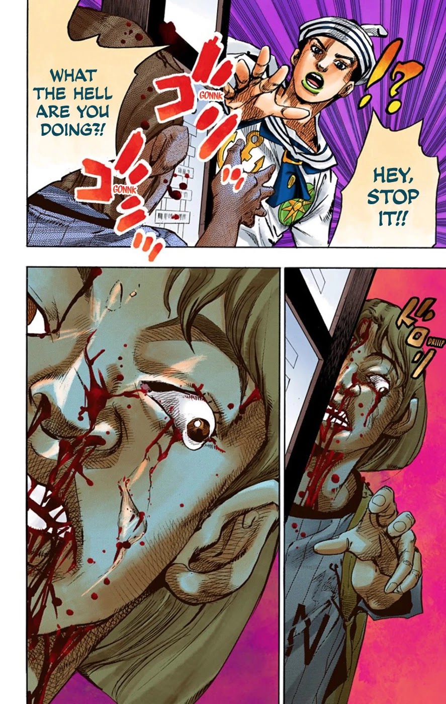 JoJo's Bizarre Adventure Part 8 - JoJolion (Official Colored) Chapter 60 page 17 - Chapter 60: Dolomité's Blue Lagoon Part 2