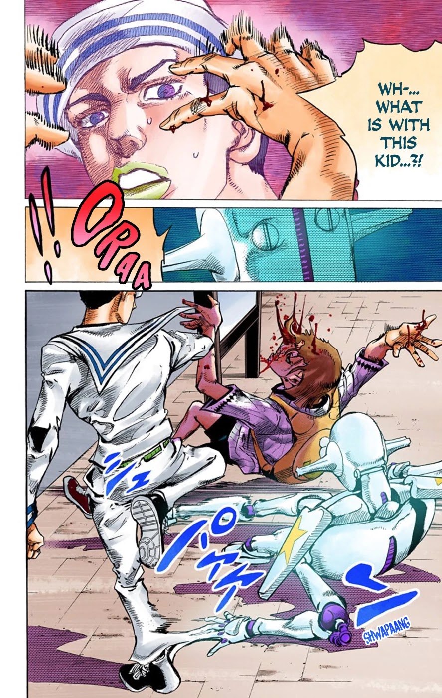 JoJo's Bizarre Adventure Part 8 - JoJolion (Official Colored) Chapter 60 page 20 - Chapter 60: Dolomité's Blue Lagoon Part 2