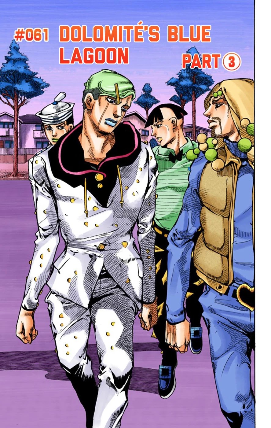 JoJo's Bizarre Adventure Part 8 - JoJolion (Official Colored) Chapter 61 page 1 - Chapter 61: Dolomité's Blue Lagoon Part 3