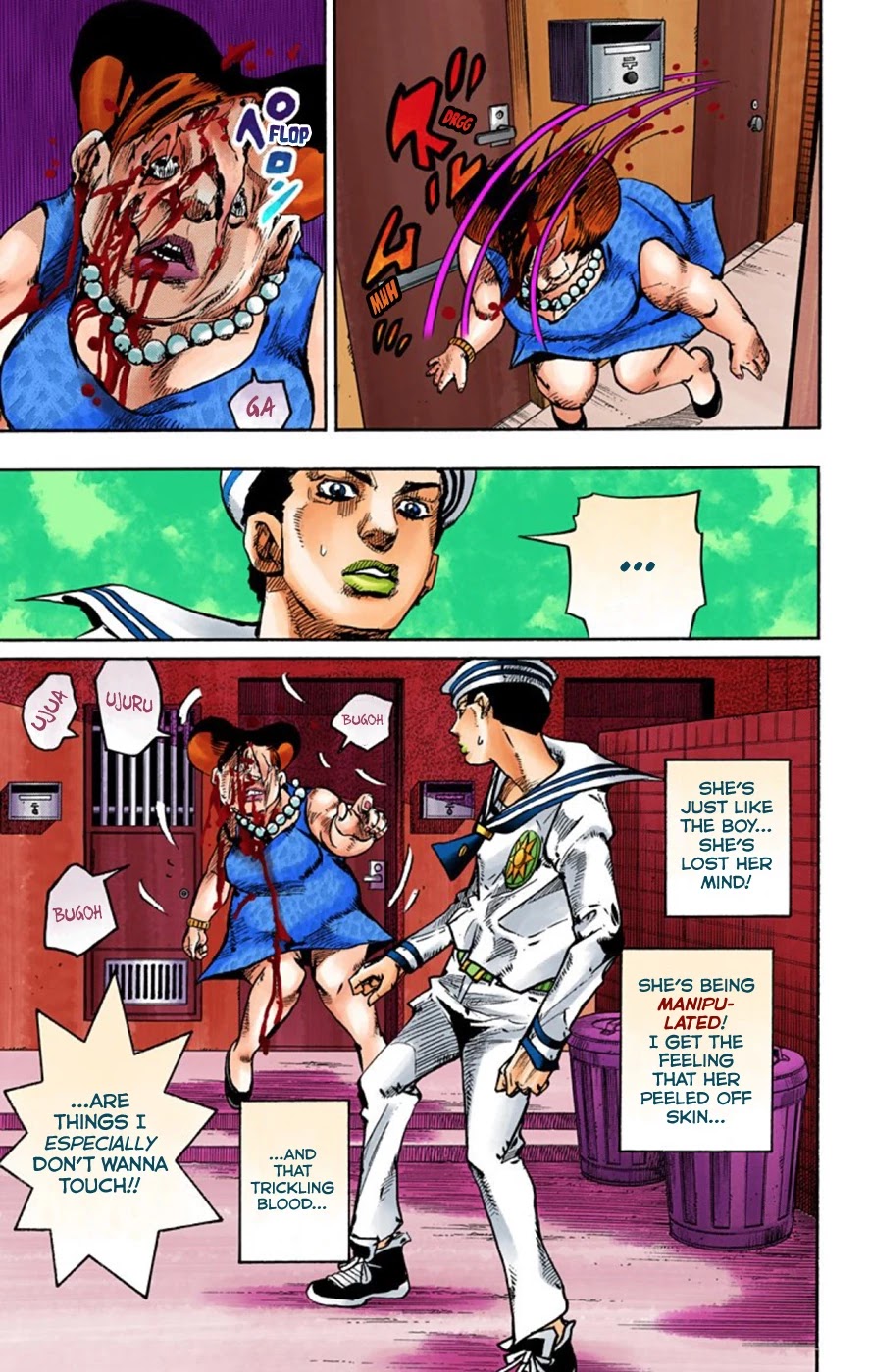 JoJo's Bizarre Adventure Part 8 - JoJolion (Official Colored) Chapter 61 page 13 - Chapter 61: Dolomité's Blue Lagoon Part 3