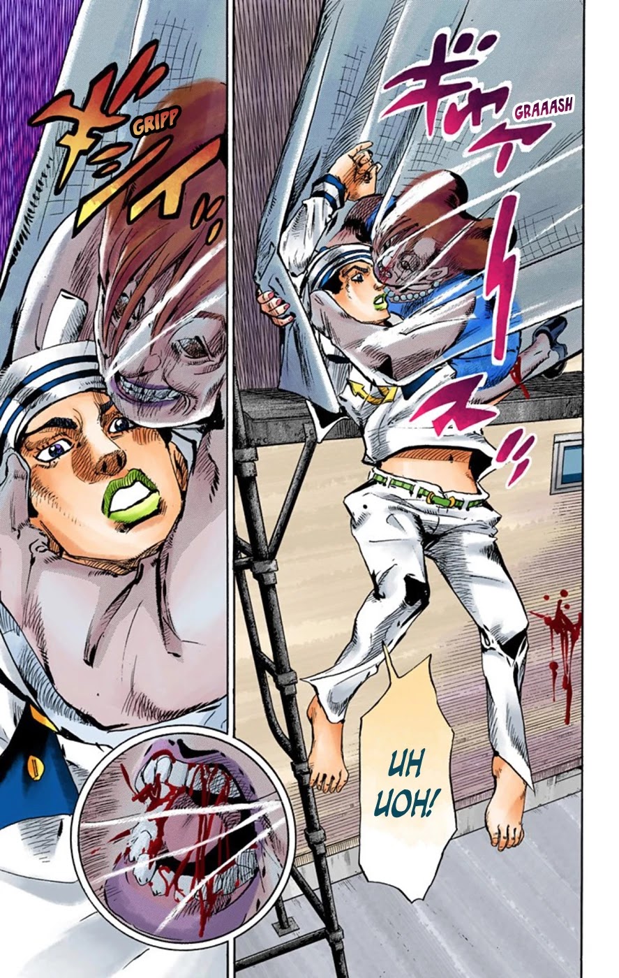JoJo's Bizarre Adventure Part 8 - JoJolion (Official Colored) Chapter 61 page 24 - Chapter 61: Dolomité's Blue Lagoon Part 3