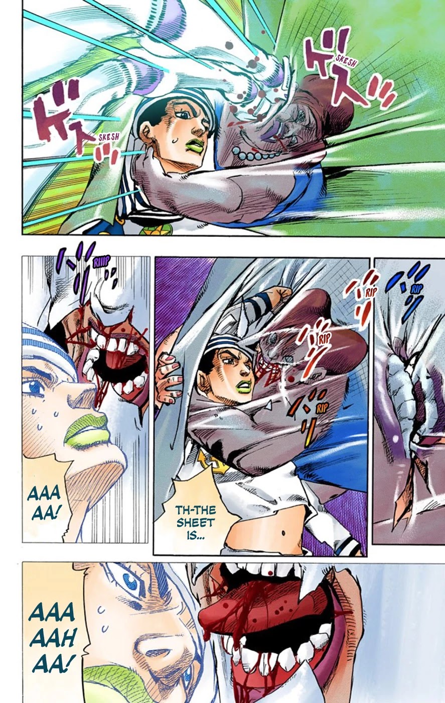 JoJo's Bizarre Adventure Part 8 - JoJolion (Official Colored) Chapter 61 page 25 - Chapter 61: Dolomité's Blue Lagoon Part 3