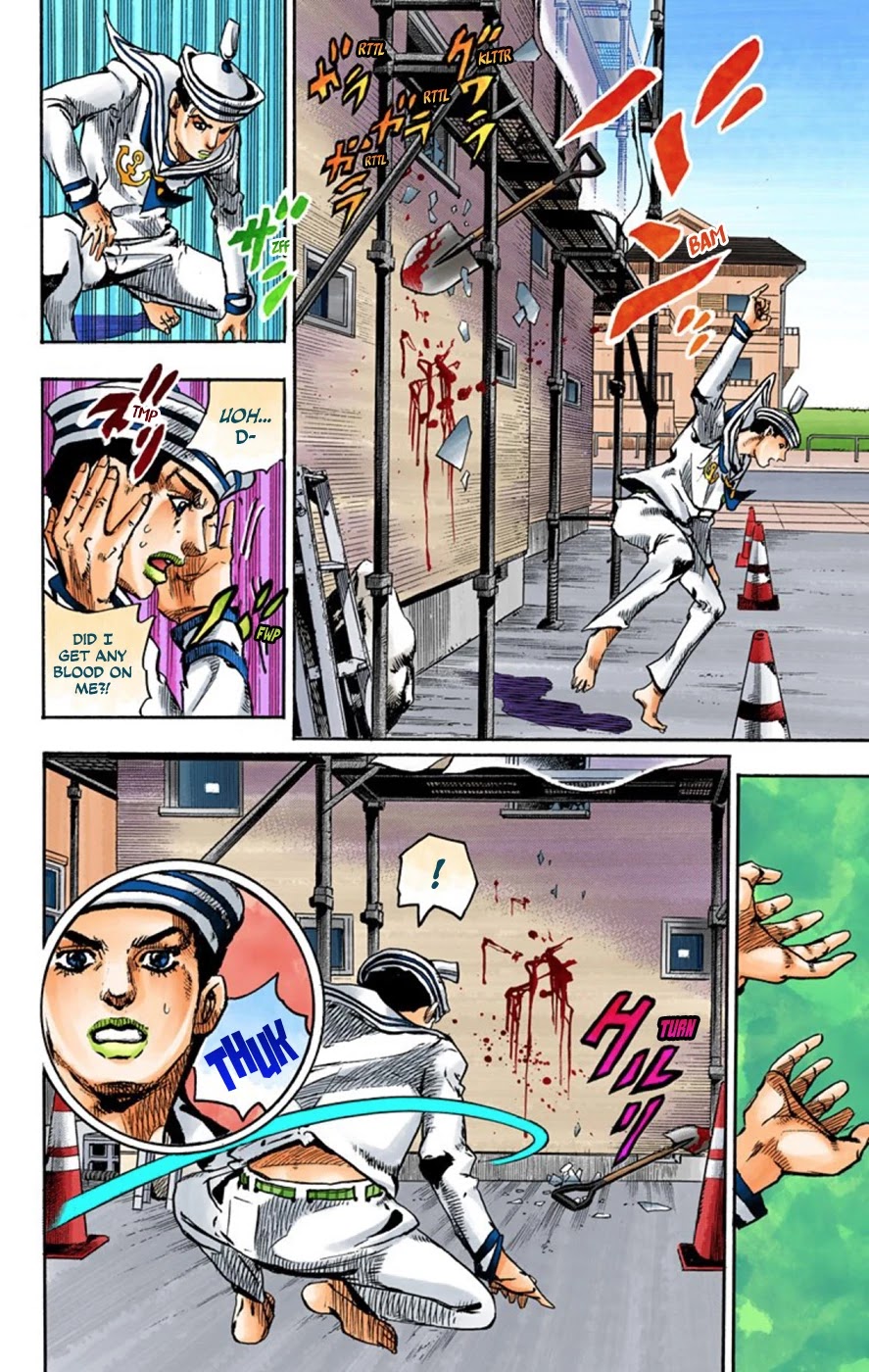 JoJo's Bizarre Adventure Part 8 - JoJolion (Official Colored) Chapter 61 page 28 - Chapter 61: Dolomité's Blue Lagoon Part 3