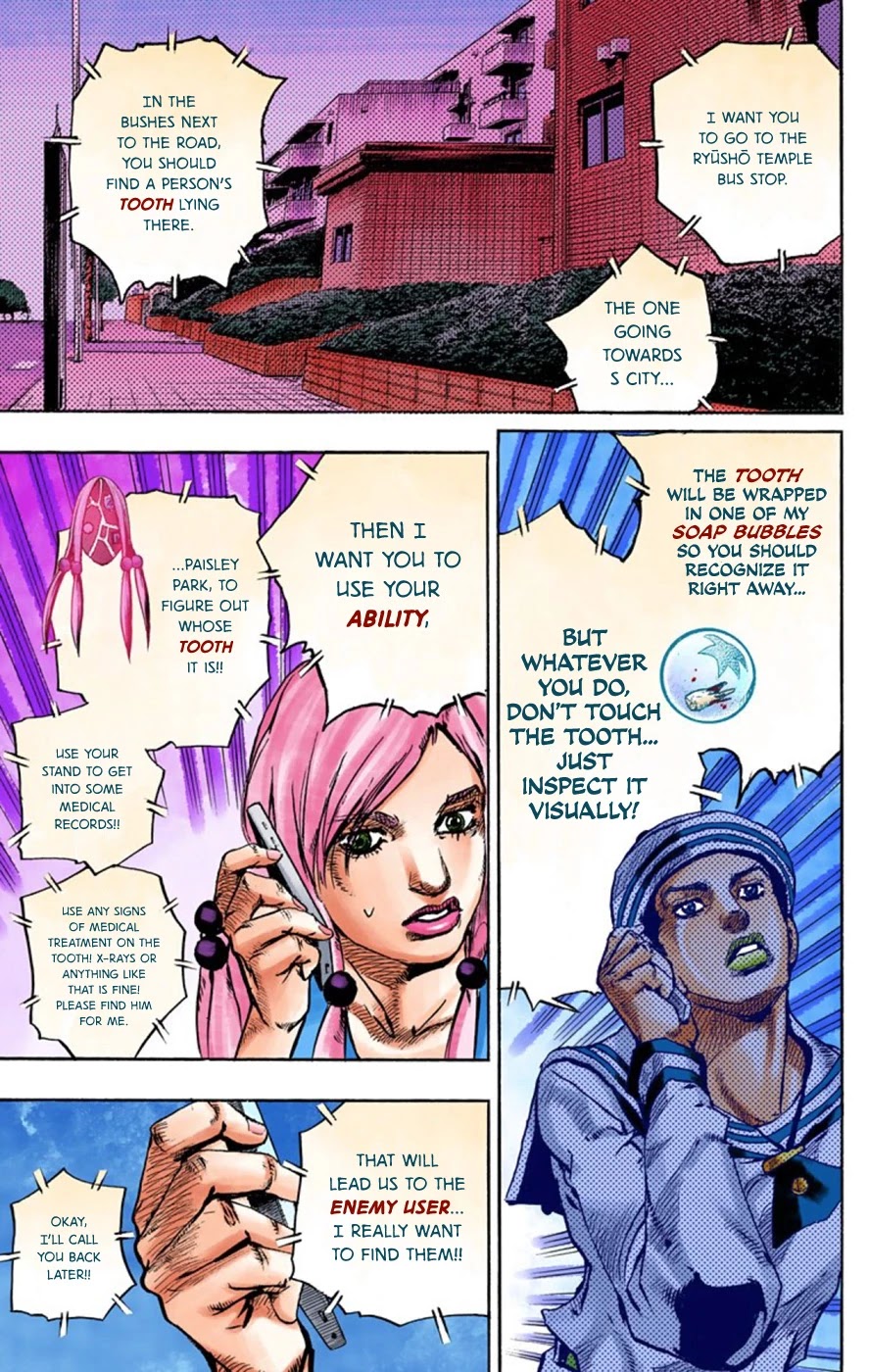 JoJo's Bizarre Adventure Part 8 - JoJolion (Official Colored) Chapter 61 page 38 - Chapter 61: Dolomité's Blue Lagoon Part 3