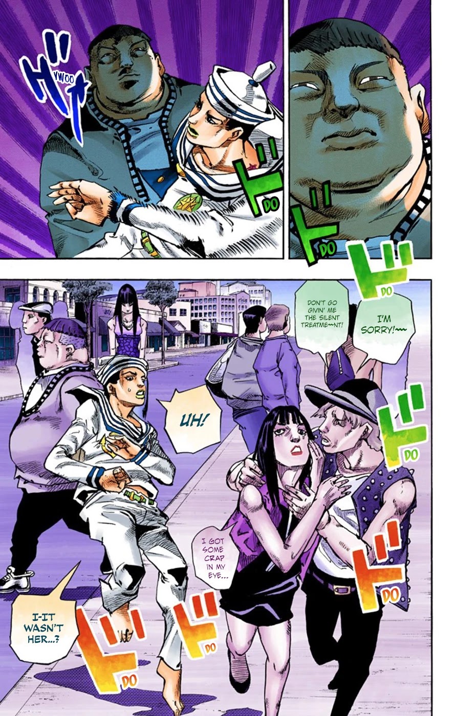 JoJo's Bizarre Adventure Part 8 - JoJolion (Official Colored) Chapter 61 page 42 - Chapter 61: Dolomité's Blue Lagoon Part 3
