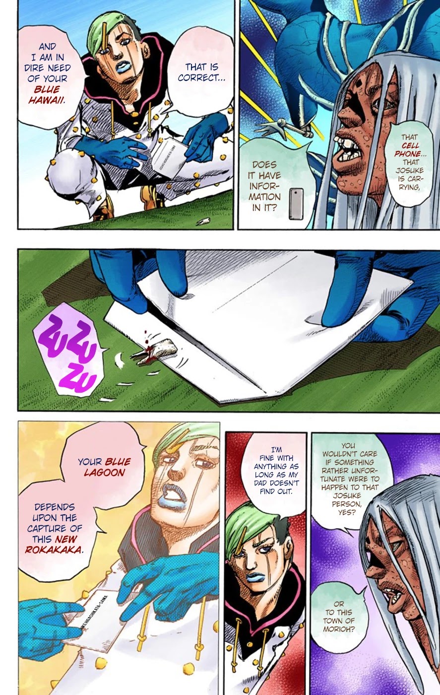 JoJo's Bizarre Adventure Part 8 - JoJolion (Official Colored) Chapter 61 page 5 - Chapter 61: Dolomité's Blue Lagoon Part 3