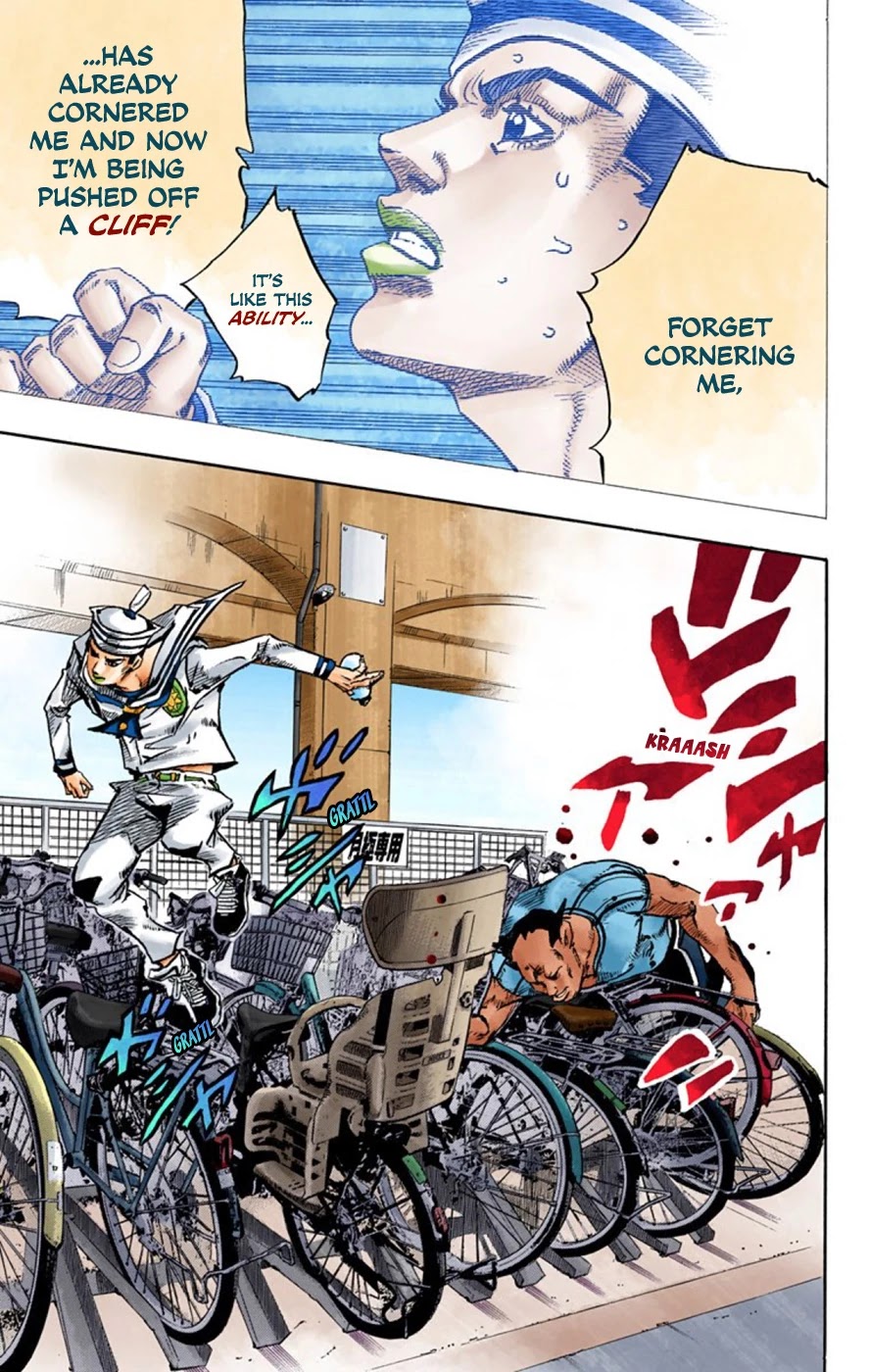 JoJo's Bizarre Adventure Part 8 - JoJolion (Official Colored) Chapter 62 page 15 - Chapter 62: Dolomité's Blue Lagoon Part 4