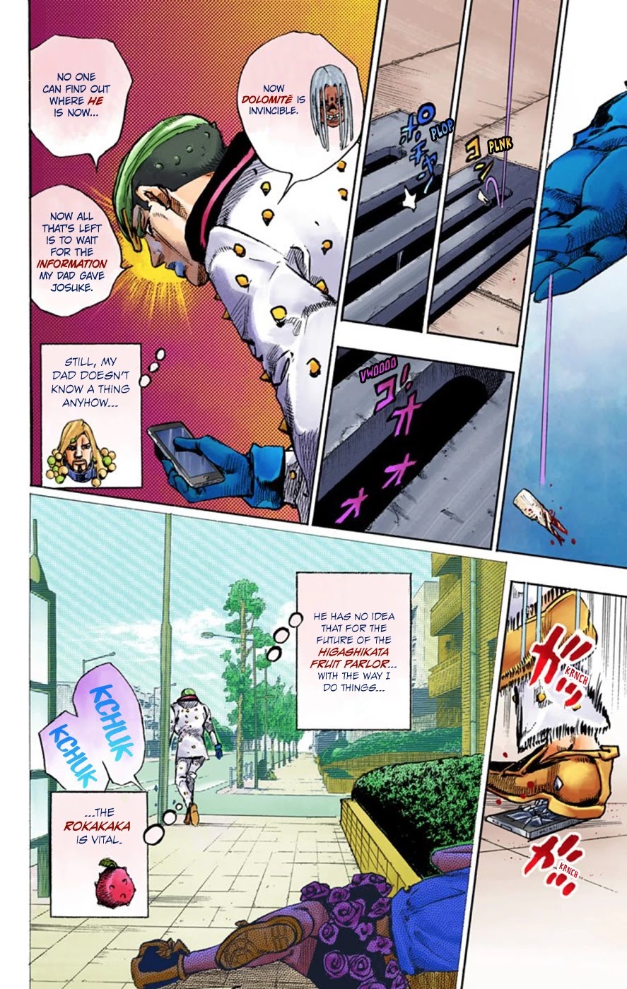 JoJo's Bizarre Adventure Part 8 - JoJolion (Official Colored) Chapter 62 page 38 - Chapter 62: Dolomité's Blue Lagoon Part 4