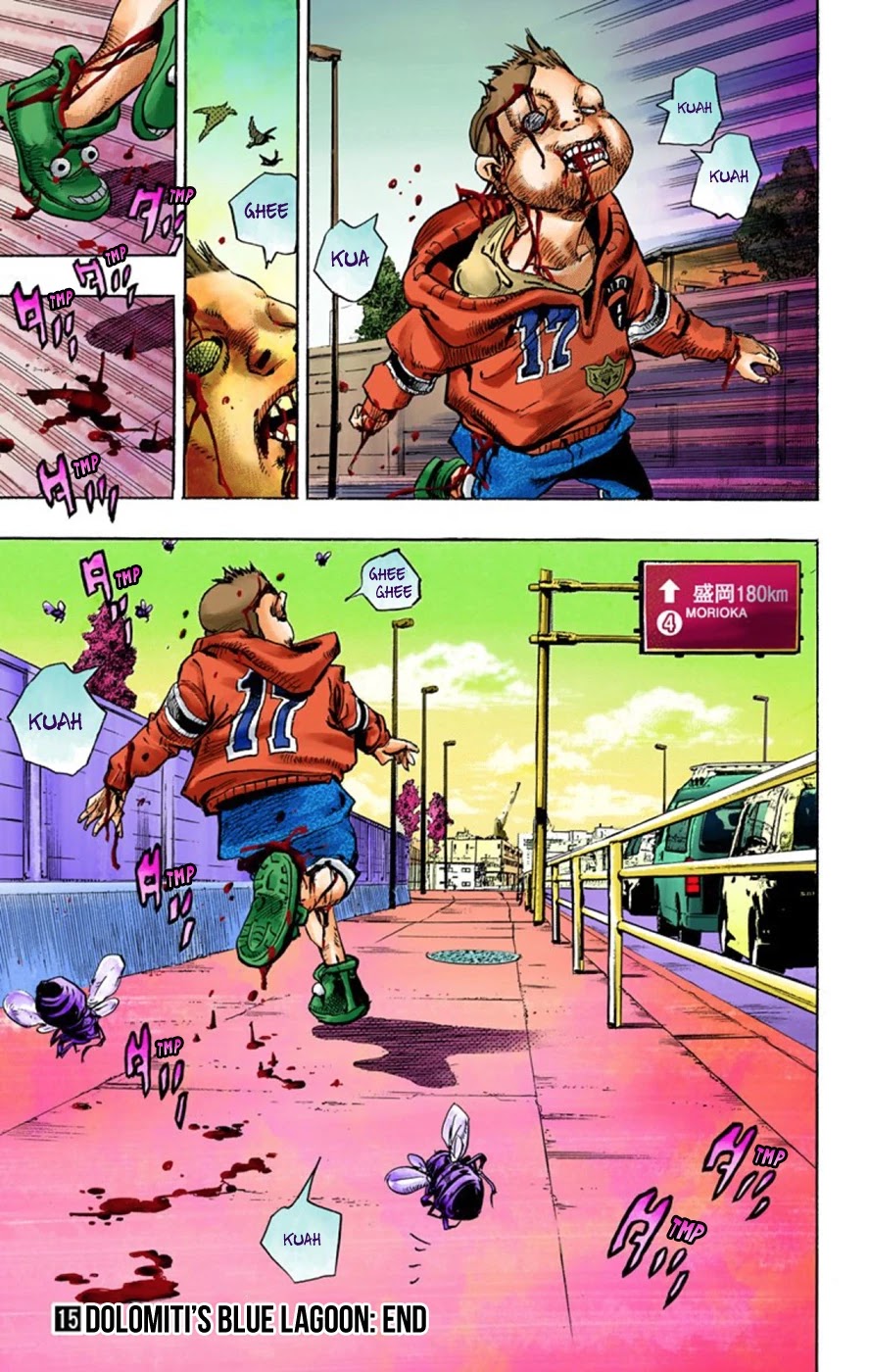 JoJo's Bizarre Adventure Part 8 - JoJolion (Official Colored) Chapter 62 page 39 - Chapter 62: Dolomité's Blue Lagoon Part 4