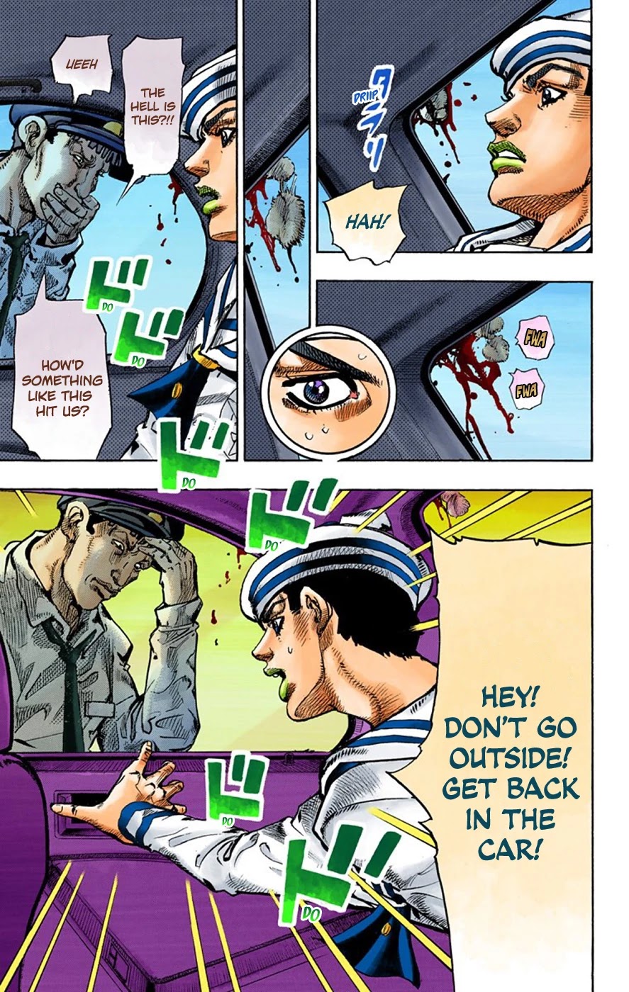 JoJo's Bizarre Adventure Part 8 - JoJolion (Official Colored) Chapter 63 page 12 - Chapter 63: Dolomité's Blue Lagoon Part 5