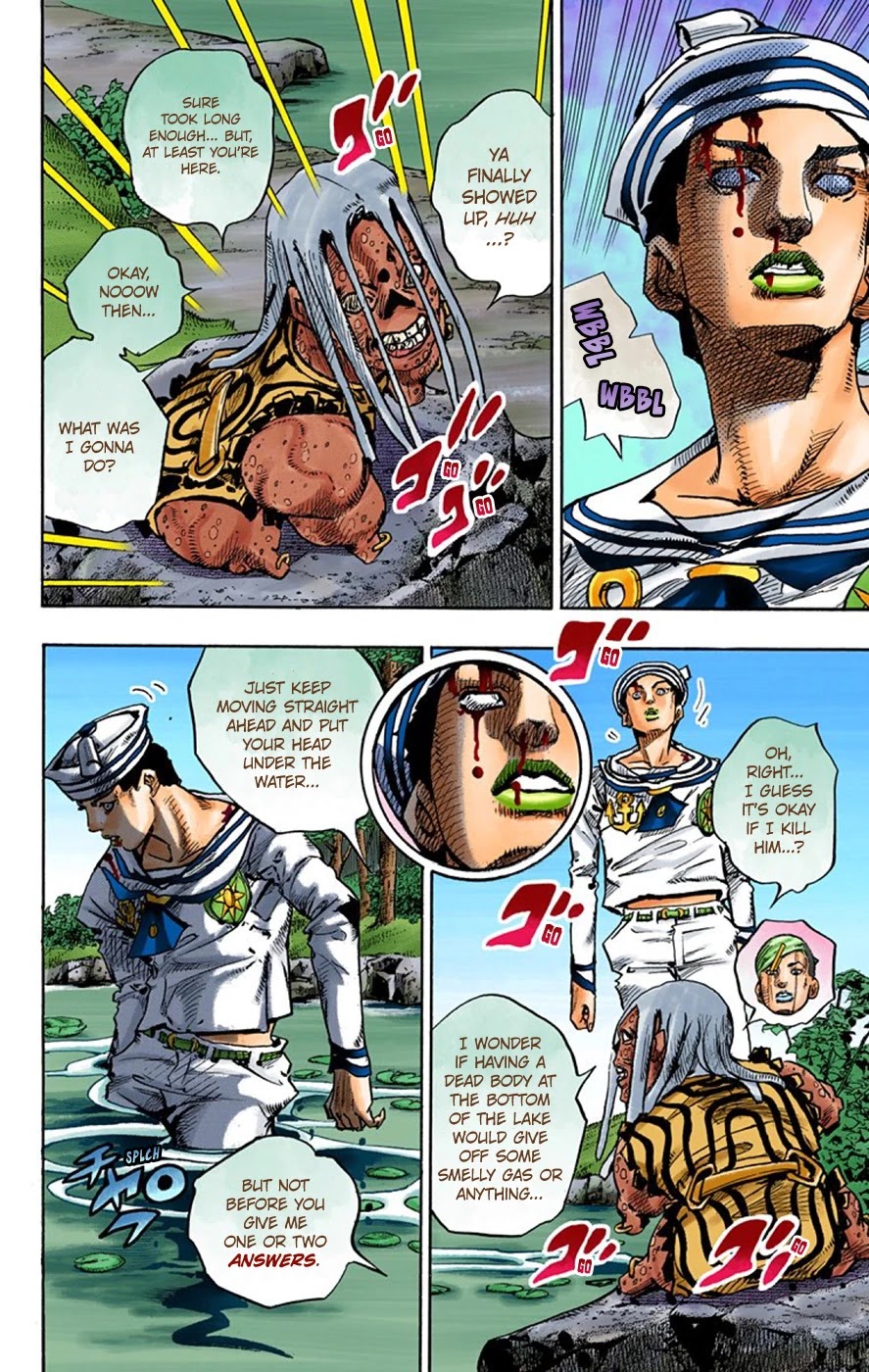 JoJo's Bizarre Adventure Part 8 - JoJolion (Official Colored) Chapter 63 page 33 - Chapter 63: Dolomité's Blue Lagoon Part 5