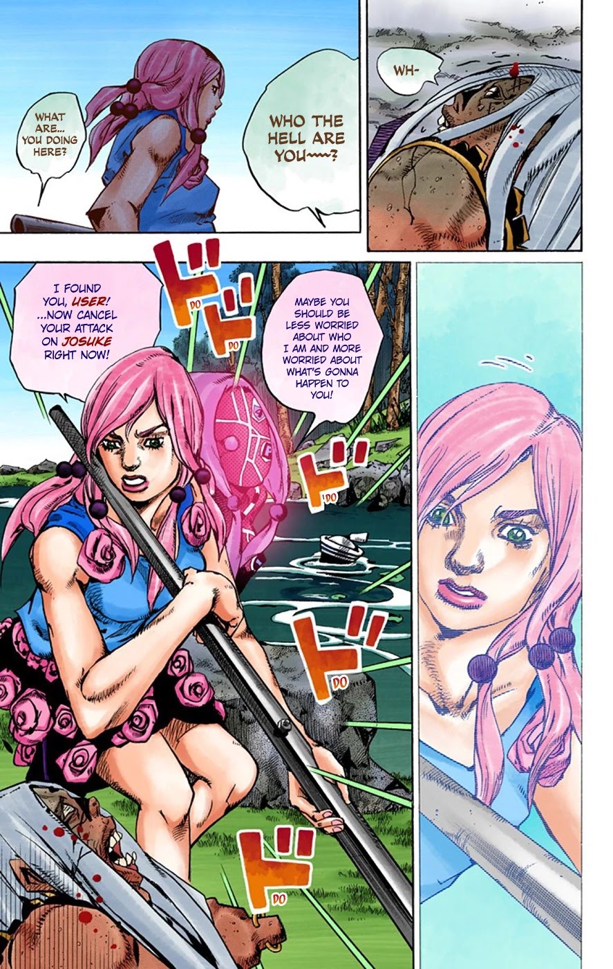 JoJo's Bizarre Adventure Part 8 - JoJolion (Official Colored) Chapter 63 page 38 - Chapter 63: Dolomité's Blue Lagoon Part 5