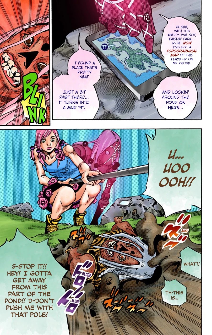 JoJo's Bizarre Adventure Part 8 - JoJolion (Official Colored) Chapter 63 page 42 - Chapter 63: Dolomité's Blue Lagoon Part 5