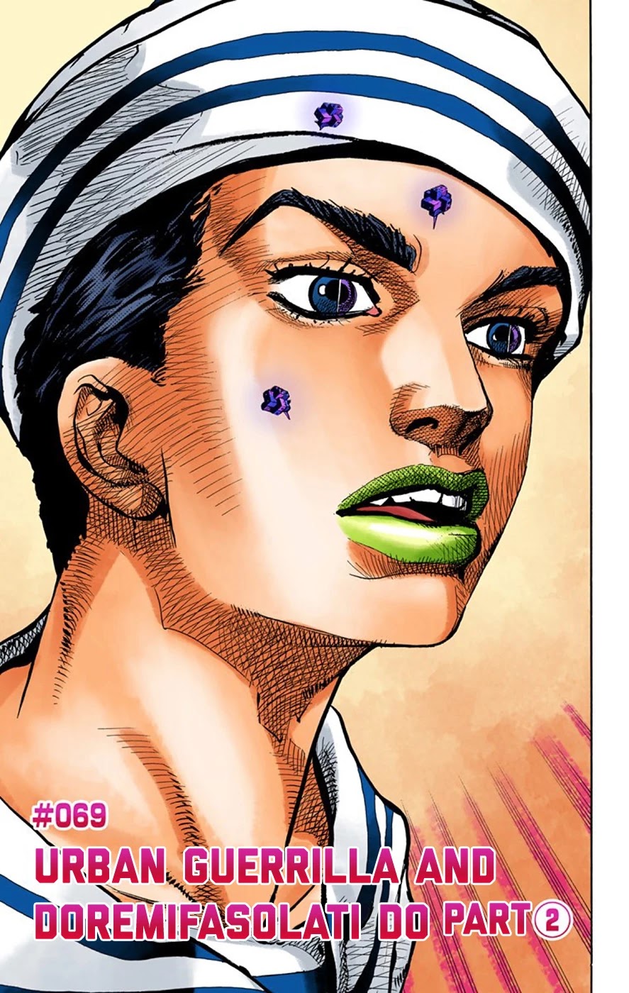 JoJo's Bizarre Adventure Part 8 - JoJolion (Official Colored) Chapter 69 page 1 - Chapter 69: Urban Guerrilla and Doremifasolati Do Part 2
