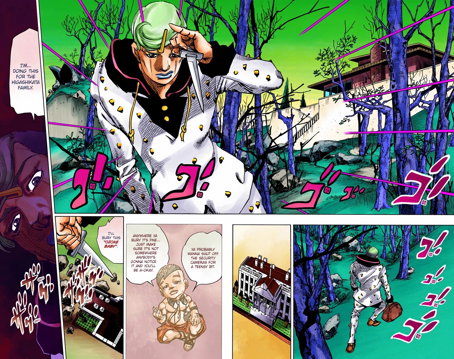 JoJo's Bizarre Adventure Part 8 - JoJolion (Official Colored) Chapter 72 page 12 - Chapter 72: The Northern Higashikata Estate, The Orchard