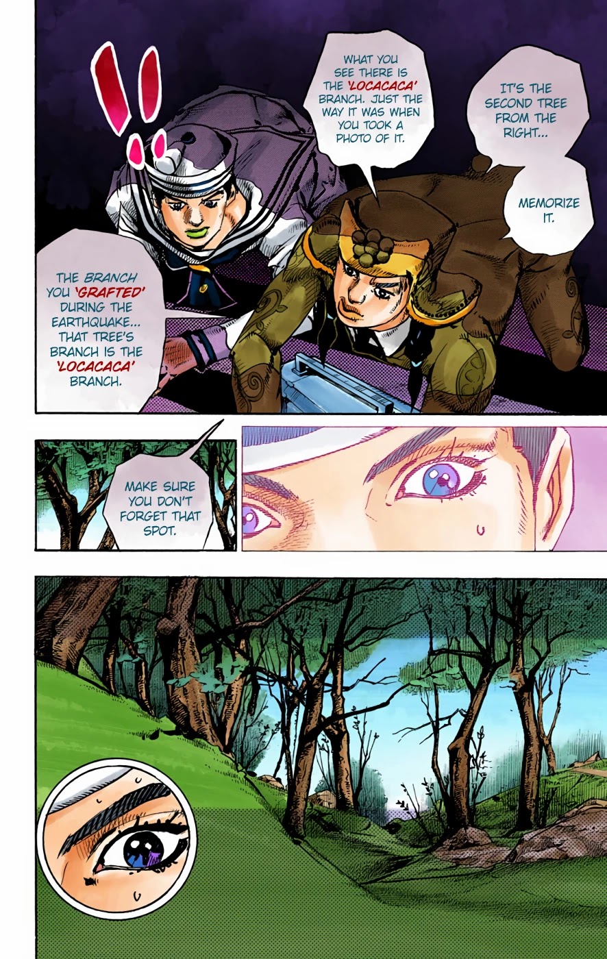 JoJo's Bizarre Adventure Part 8 - JoJolion (Official Colored) Chapter 72 page 21 - Chapter 72: The Northern Higashikata Estate, The Orchard