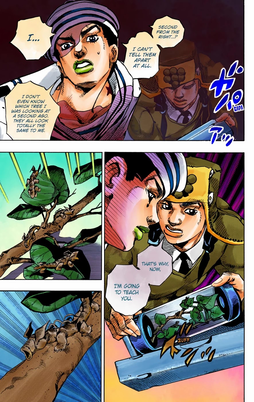 JoJo's Bizarre Adventure Part 8 - JoJolion (Official Colored) Chapter 72 page 22 - Chapter 72: The Northern Higashikata Estate, The Orchard