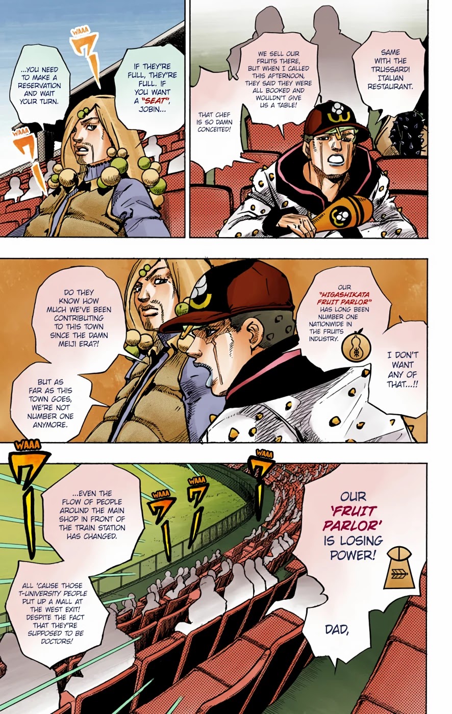 JoJo's Bizarre Adventure Part 8 - JoJolion (Official Colored) Chapter 72 page 7 - Chapter 72: The Northern Higashikata Estate, The Orchard